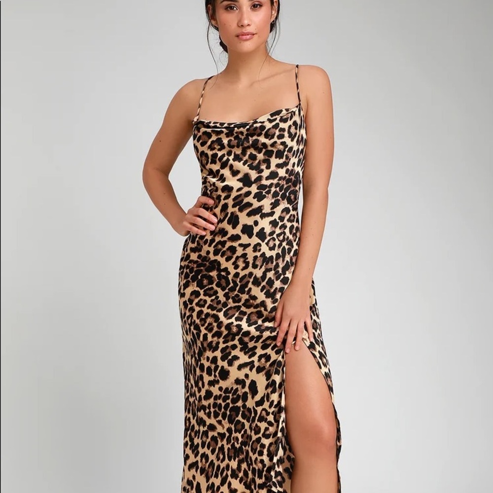 ASTR leopard strappy dress